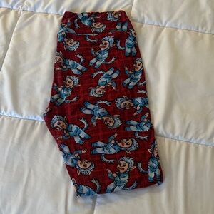 LuLaRoe Red and Blue Wild Things leggings